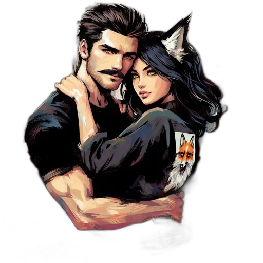 comic book art, fantasy art, concept art, pixel art, anthropomorphic, woman, fox, ears transparent PNG cut-out