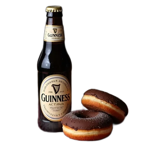 food, bottle, guinness, beer, placed, red, white, checkered transparent PNG cut-out