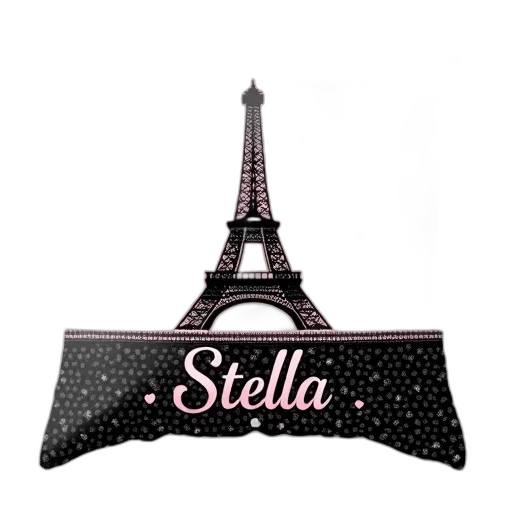 staff, 3d render, pink, cushion, pattern, eiffel, tower, word transparent PNG cut-out