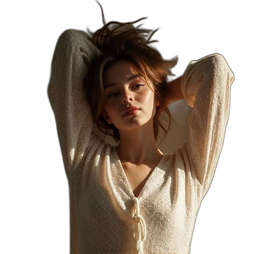 jacket, hair, dress, face, photorealistic, golden, earth tones, shirt transparent PNG cut-out