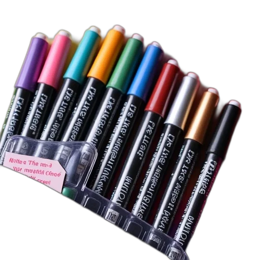 colorful, neon, pastel, dark, pack, metallic, permanent, markers transparent PNG cut-out