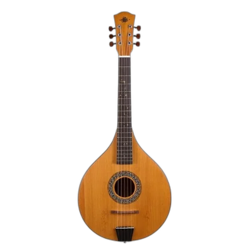 traditional, greek, bouzouki, round, body, long, neck, fretted transparent PNG cut-out