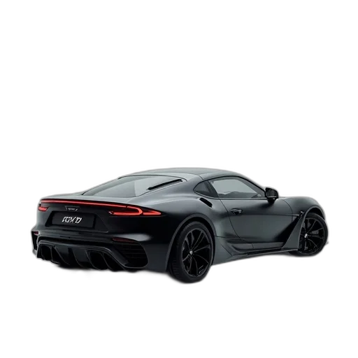 car, 3d render, photorealistic, black, sports, sleek, design, modern transparent PNG cut-out