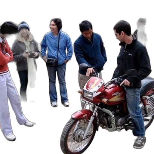 jacket, photorealistic, 3d render, group, people, standing, around, red transparent PNG cut-out