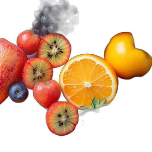 food, photorealistic, colorful, fruity, seam, design transparent PNG cut-out