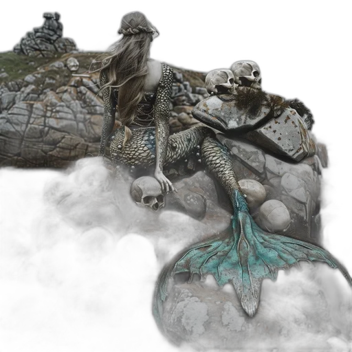 dragon, creature, sword, concept art, fantasy art, 3d render, photorealistic, fog transparent PNG cut-out