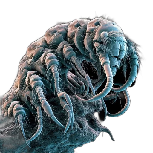 creature, hair, animal, face, concept art, photorealistic, detailed, magnified transparent PNG cut-out