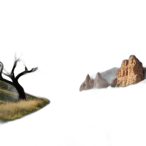 tree, hair, concept art, 3d render, photorealistic, fantasy art, fog, forest transparent PNG cut-out