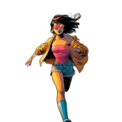 jacket, comic book art, concept art, cartoon, 3d render, neon, colorful, golden transparent PNG cut-out