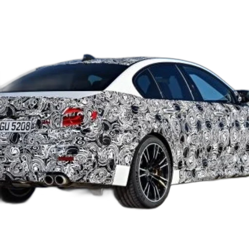 car, bmw, camouflage, pattern, rear, side, featuring, white transparent PNG cut-out