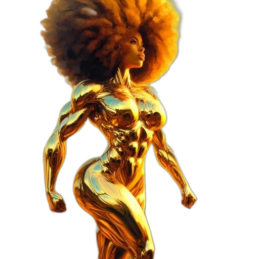 hair, dress, robot, jewelry, concept art, comic book art, 3d render, fantasy art transparent PNG cut-out