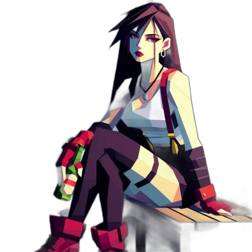 pixel art, concept art, cyberpunk, fantasy art, neon lights, neon, red, colorful transparent PNG cut-out