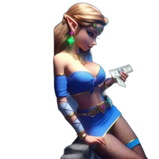 weapon, concept art, 3d render, cyberpunk, pixel art, animated, elf-like, woman transparent PNG cut-out