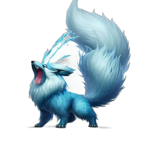 creature, animal, staff, hair, concept art, fantasy art, pixel art, 3d render transparent PNG cut-out
