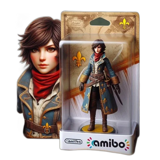 concept art, fantasy art, nintendo, amiibo, figure, female, character, blue transparent PNG cut-out