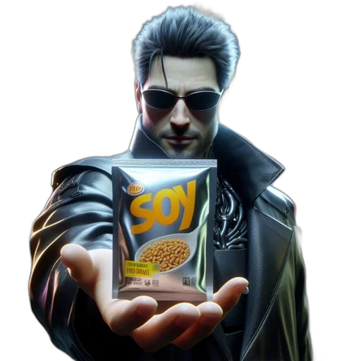 jacket, food, robot, weapon, cyberpunk, concept art, 3d render, comic book art transparent PNG cut-out