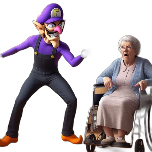 furniture, concept art, 3d render, waluigi, holds, whipped, cream, pie transparent PNG cut-out