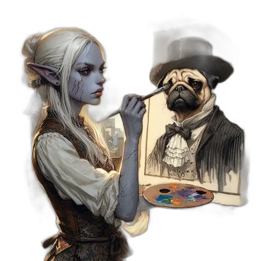 staff, mask, face, creature, fantasy art, concept art, watercolor, oil painting transparent PNG cut-out