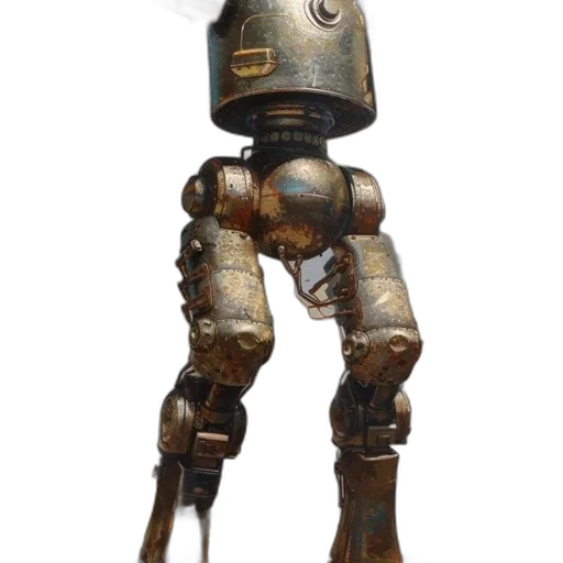 robot, staff, weapon, mask, concept art, 3d render, fantasy art, large transparent PNG cut-out