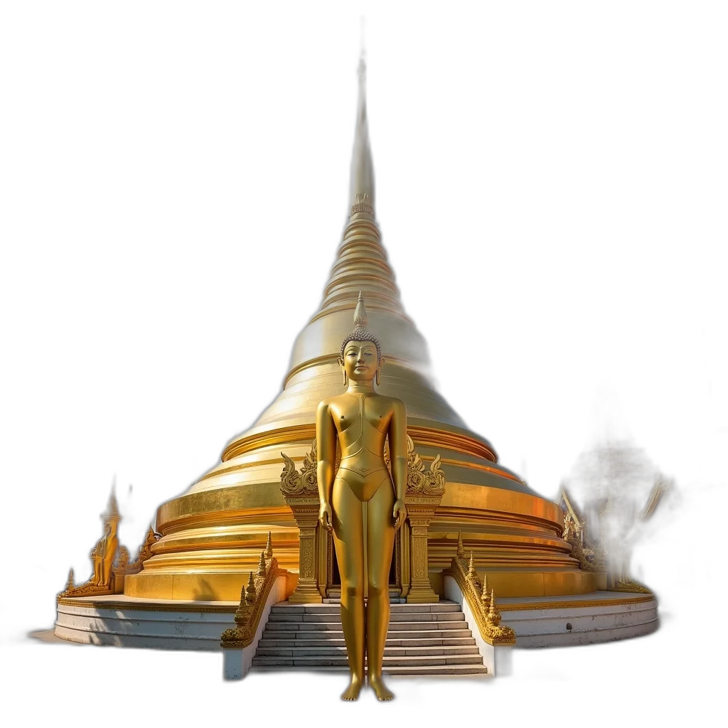 crown, staff, mask, sword, concept art, 3d render, photorealistic, golden transparent PNG cut-out