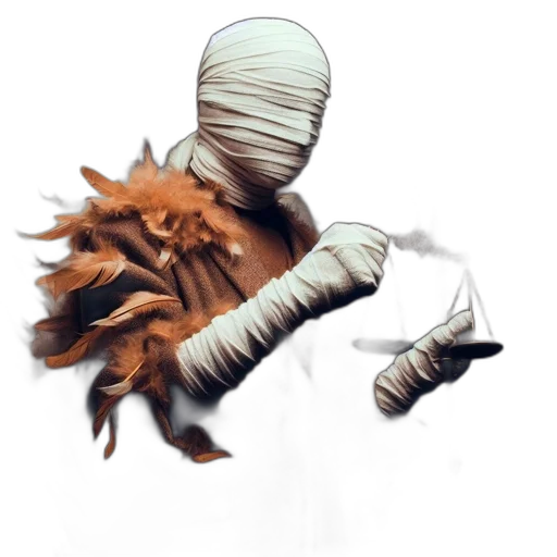 mask, jacket, hat, creature, concept art, 3d render, fantasy art, photorealistic transparent PNG cut-out