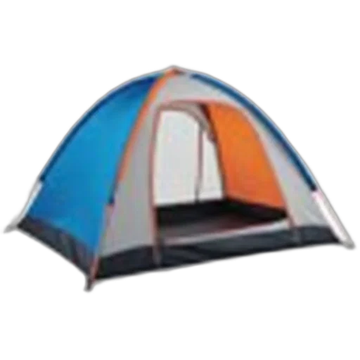 umbrella, 3d render, blue, orange, tent, white, interior, displayed transparent PNG cut-out