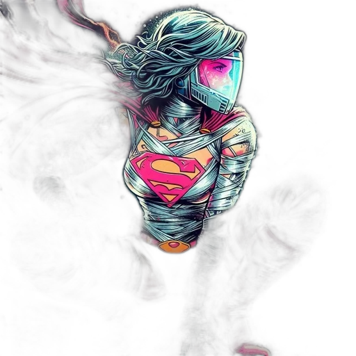 mask, comic book art, fantasy art, concept art, pixel art, outer space, colorful, dynamic transparent PNG cut-out