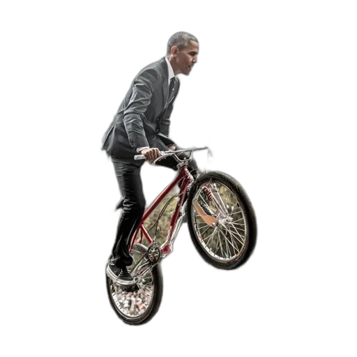 concept art, man, performing, bicycle, stunt, mid-air, front, capitol transparent PNG cut-out