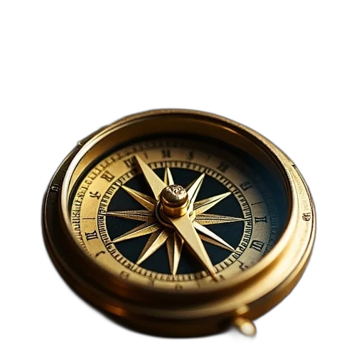jewelry, weapon, furniture, staff, 3d render, photorealistic, golden, compass transparent PNG cut-out