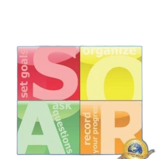 colorful, book, cover, titled, soar, study, skills, blue transparent PNG cut-out