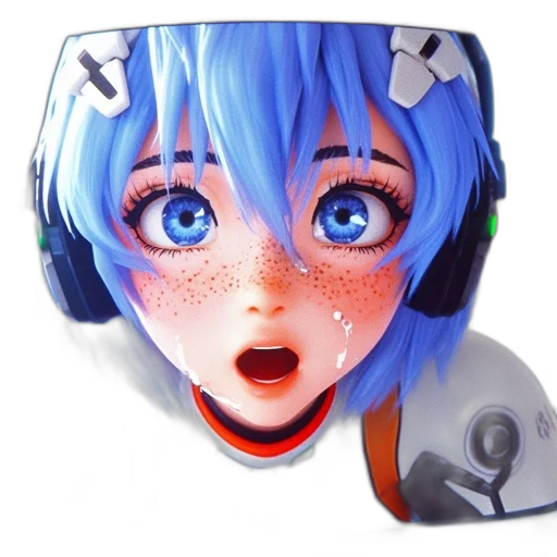 robot, face, mask, jewelry, 3d render, anime, concept art, cyberpunk transparent PNG cut-out