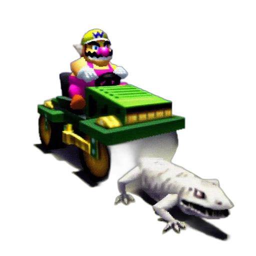 car, animal, creature, weapon, 3d render, pixel art, concept art, vaporwave transparent PNG cut-out