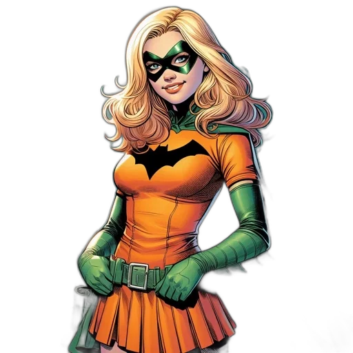 comic book art, concept art, cartoon, green, image, features, female, superhero transparent PNG cut-out