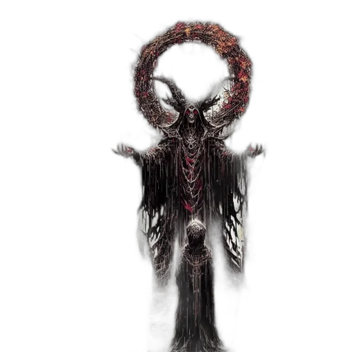 creature, staff, mask, hair, concept art, fantasy art, pixel art, comic book art transparent PNG cut-out