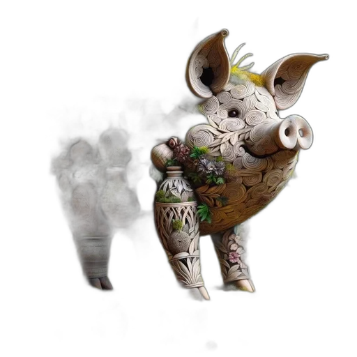 animal, creature, mask, dragon, concept art, fantasy art, 3d render, photorealistic transparent PNG cut-out