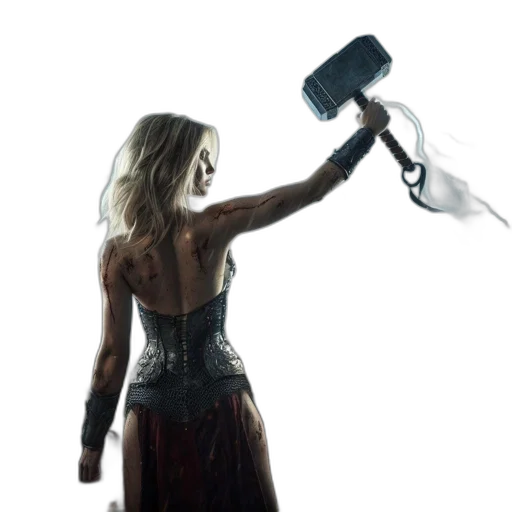 weapon, staff, sword, hair, concept art, comic book art, fantasy art, photorealistic transparent PNG cut-out