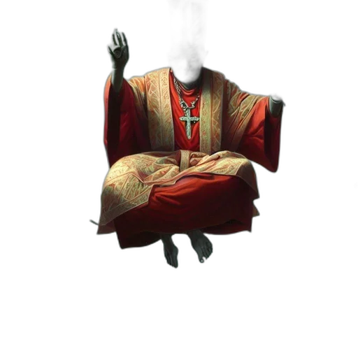 mask, staff, jacket, crown, concept art, 3d render, pixel art, photorealistic transparent PNG cut-out