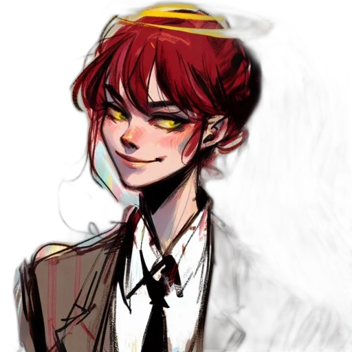 staff, face, creature, jacket, anime, watercolor, concept art, cartoon transparent PNG cut-out