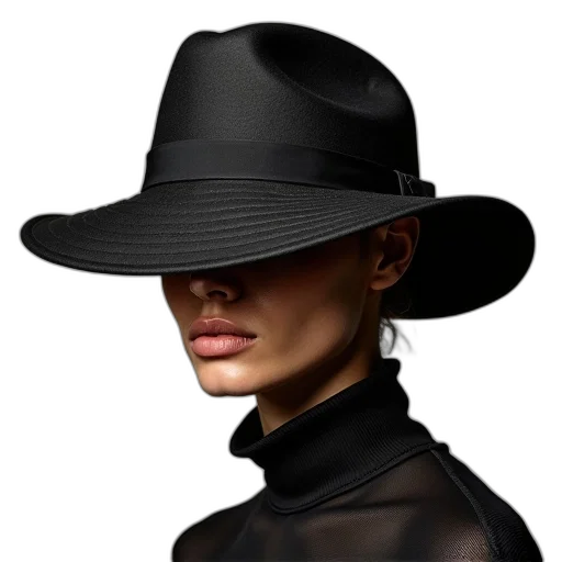hat, face, mask, staff, photorealistic, 3d render, concept art, cyberpunk transparent PNG cut-out
