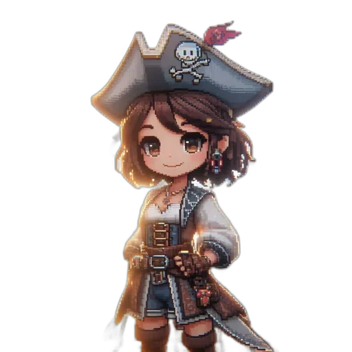 staff, weapon, fantasy art, concept art, pixel art, watercolor, female, pirate transparent PNG cut-out