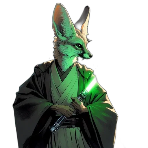 staff, mask, jacket, animal, concept art, fantasy art, comic book art, cyberpunk transparent PNG cut-out