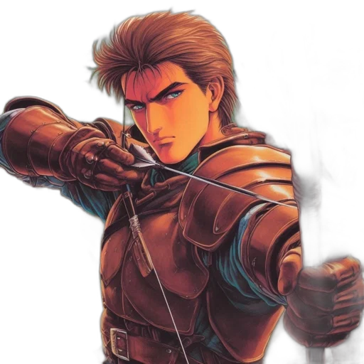 sword, weapon, jacket, staff, comic book art, concept art, fantasy art, anime transparent PNG cut-out
