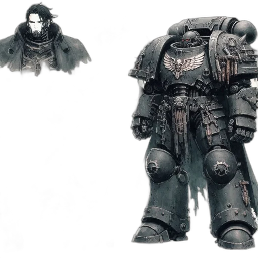 concept art, fantasy art, 3d render, photorealistic, dark, monochrome, armed, warriors transparent PNG cut-out