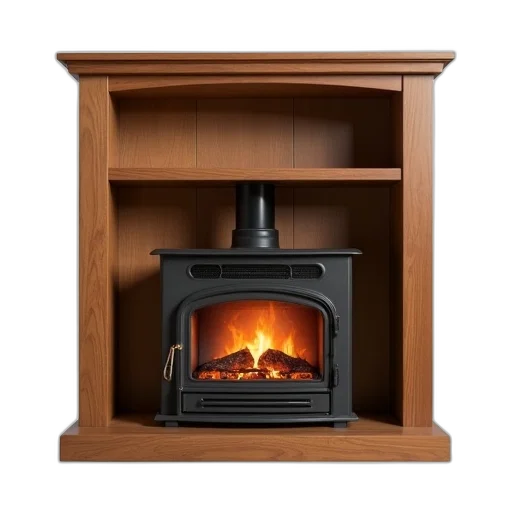 furniture, fire, wooden, cabinet, fireplace, insert, displayed, has transparent PNG cut-out