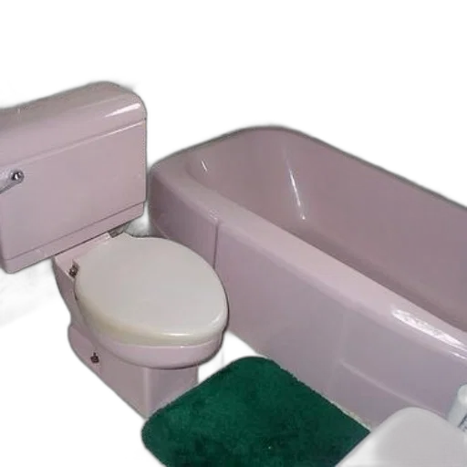 furniture, 3d render, pastel, green, bathroom, pink, toilet, bathtub transparent PNG cut-out