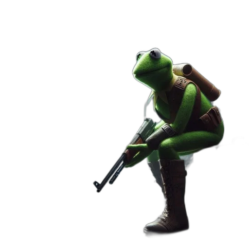 weapon, animal, creature, staff, concept art, 3d render, green, frog-like transparent PNG cut-out