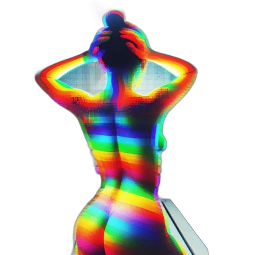 dress, jacket, robot, sword, 3d render, vaporwave, concept art, cyberpunk transparent PNG cut-out