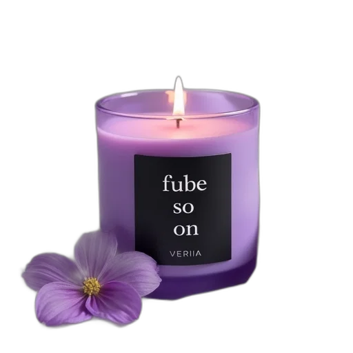 fire, scented, candle, purple transparent PNG cut-out