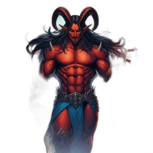 concept art, comic book art, fantasy art, red, imposing, figure, believed, demonic transparent PNG cut-out