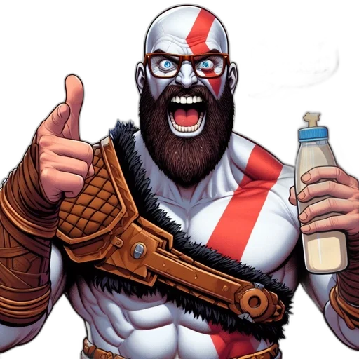 comic book art, concept art, animated, figure, unique, appearance, wears, bald transparent PNG cut-out